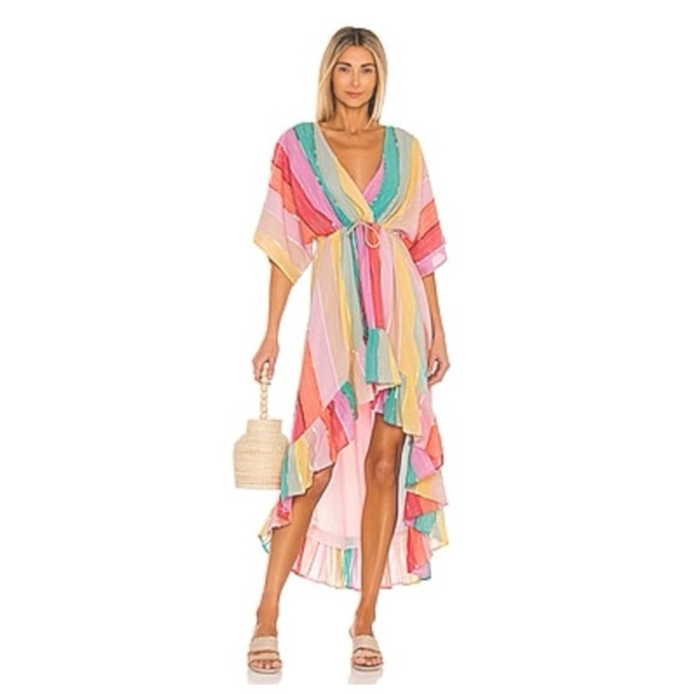 Rainbow sequin hi-low dress